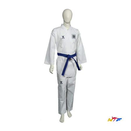 Picture of WTF dobok for forms (poomsae), the "Cup" model intended for student belts